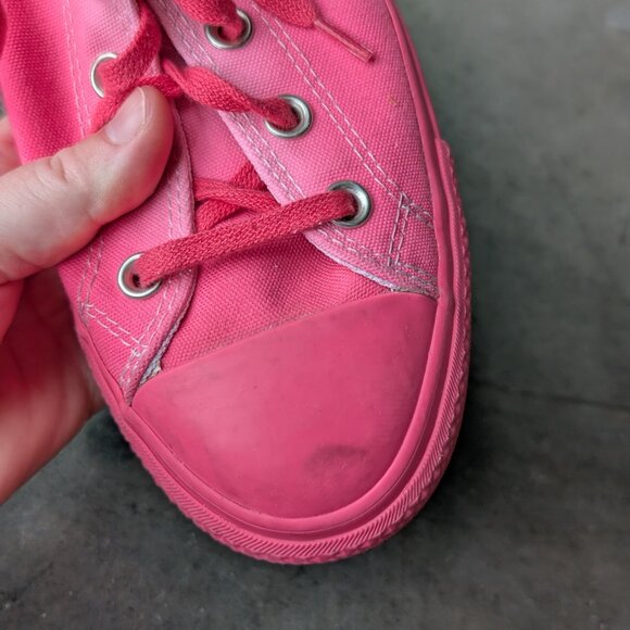 Converse All Star Chuck Taylor White Pink Ombre Gradient High Top Sneakers - Picture 4 of 13